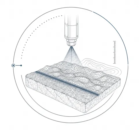 Laser surface scanning measurement illustration